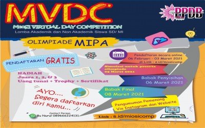 M10SI VIRTUAL DAY COMPETITION 2021 OLIMPIADE MIPA siswa SD/MI se-Kabupaten Sidoarjo